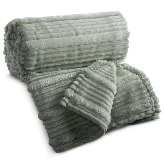 Kuscheldecke Nina 220x200 Flanell 3D weich Eurofirany 300 GSM Salbeigrün