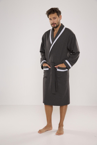 564 Bruno Herren Bademantel De Lafense - graphit
