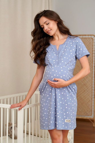 Umstandsbluse Doctor Nap 7556 aus Baumwolle zum Stillen - stardust