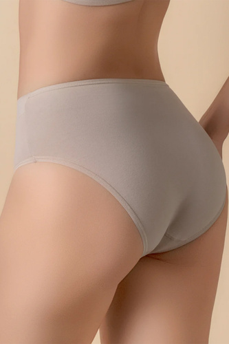 Selene Blanca Baumwoll-Slips Beige Hoher Bund Komfortabel Klassisch