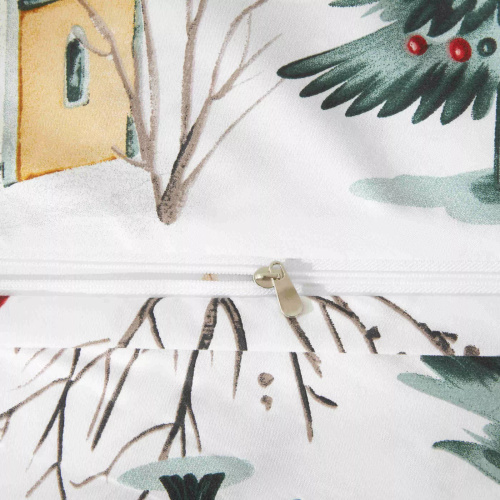 Xmass Skiing Microsatin Weihnachtsbettwäsche, weiß I25 von Needle and Thread – weich, glatt und langlebig