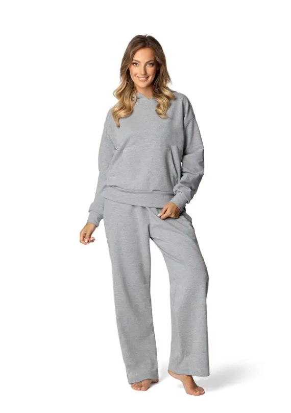 DK-K-B8 Dkaren Damen-Trainingsanzug-Set – Grau