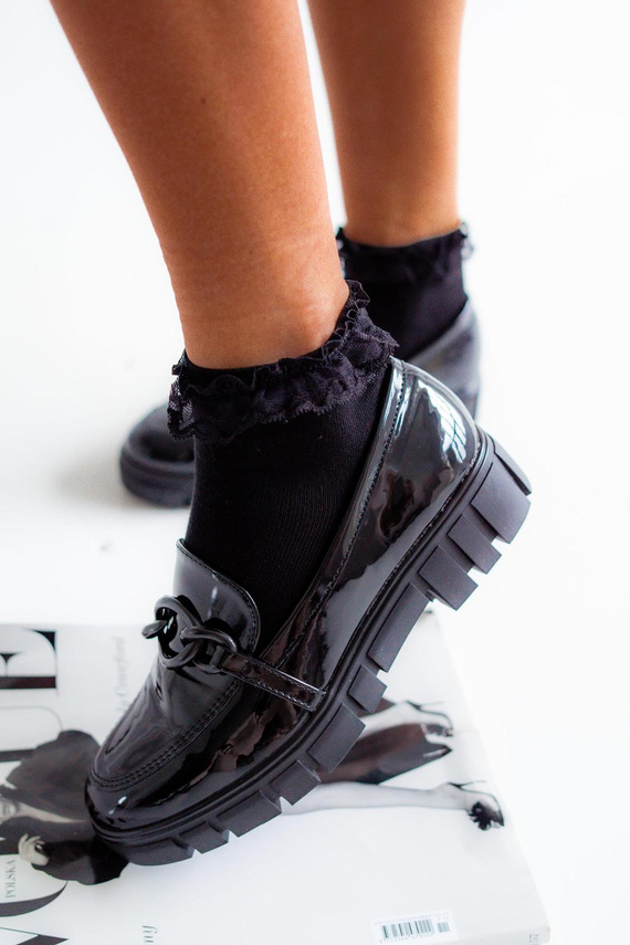 0897 Milena Damensocken mit Spitze - Schwarz