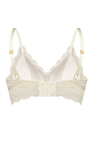 Kaja 02 Mefemi Soft-BH ohne Bügel, Sand – Spitze, weich, bequem, mit dekorativer Schleife