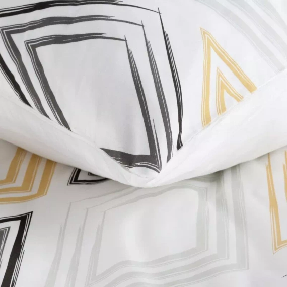 Frühling 35 Geometrie Satinbettwäsche Eurovorhänge weiß/gelb