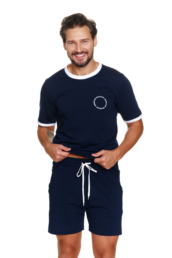 7218 Doctor Nap Herren-Pyjama – Marineblau
