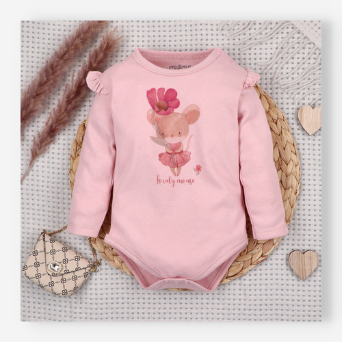 Nini Baby-Body Little Mouse 100% Bio-Baumwolle, hergestellt in Polen