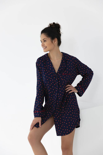 Sophia Sensis Nachthemd mit Knöpfen – Marineblau