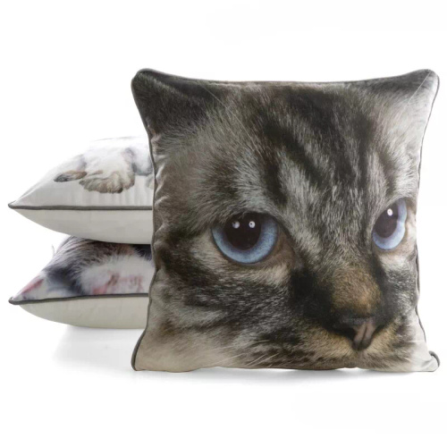 Kissenbezug Animal 45x45 Samt Eurofirany mit Reißverschluss cat