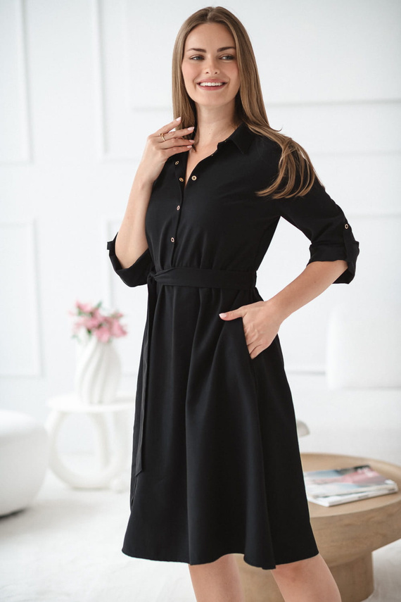 Milk&Love Umstands- und Stillshirt, schwarz | Modal, 3/4-Ärmel, verstellbare Taille