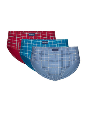 Henderson 1446 K703 Herren-Slips 3er-Pack 100% Baumwolle Jeans Grau Bordeaux