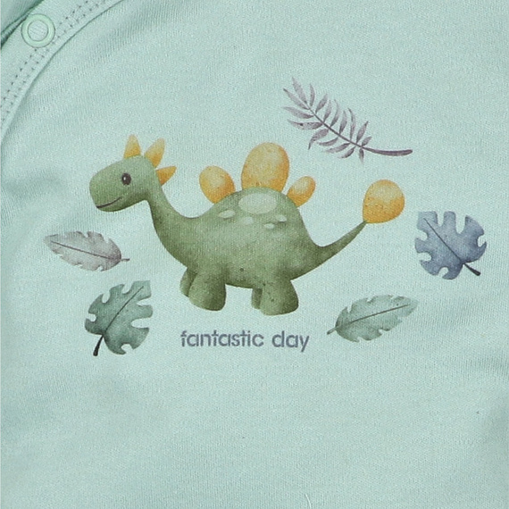 ABN-5568 Dino Explorer Babyclown Nini mint | Bio-Baumwolle, Druckknopfverschluss