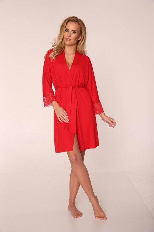 342 Fanny Damen Kurzer Morgenmantel Forex - rot