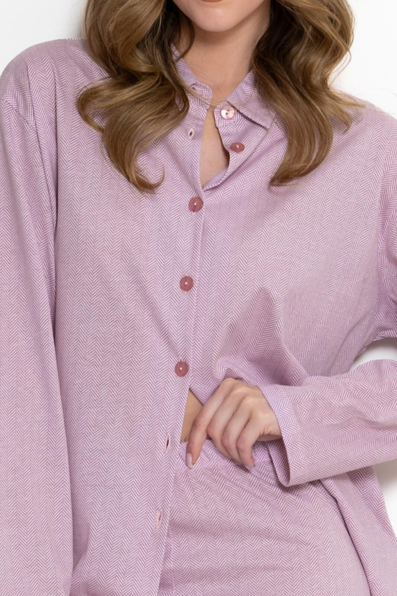 Damen-Pyjama Odessa 1821 Leveza rosa, 100% Baumwolle, mit Knöpfen zum Schließen