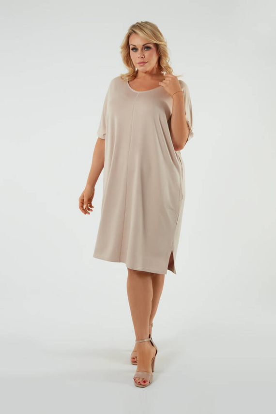 Soler Damen-Tunika mit kurzen Ärmeln Italian Fashion - beige