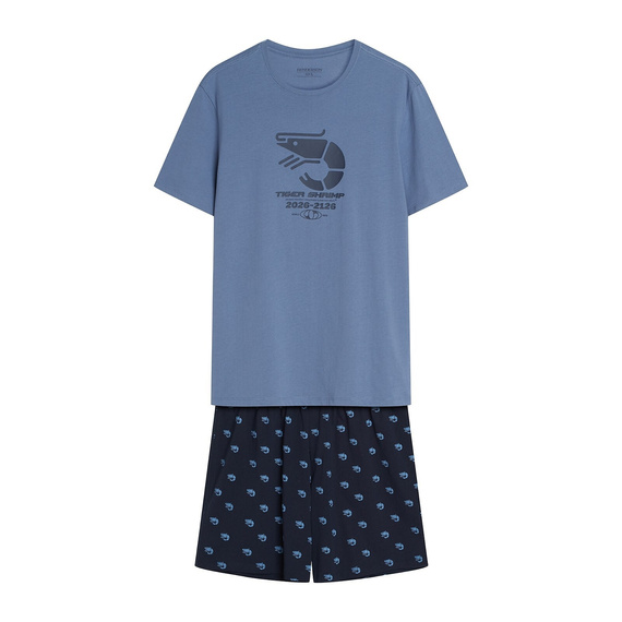 Herren-Pyjama Henderson 44520 Brad, 100% Baumwolle, Kurzarm, Print, Shorts