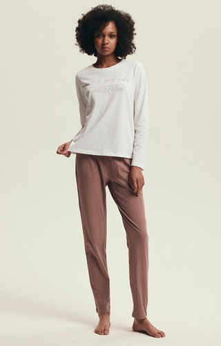 43701 Delanie Henderson staubrosa Damenpyjama – Baumwolle, lange Ärmel und Hose