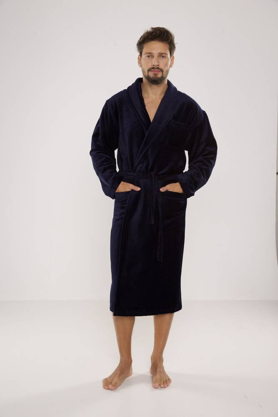 803 / 819 Zwillingsfrottee-Herrenbademantel Forex - alle navy blue (dunkelblau)