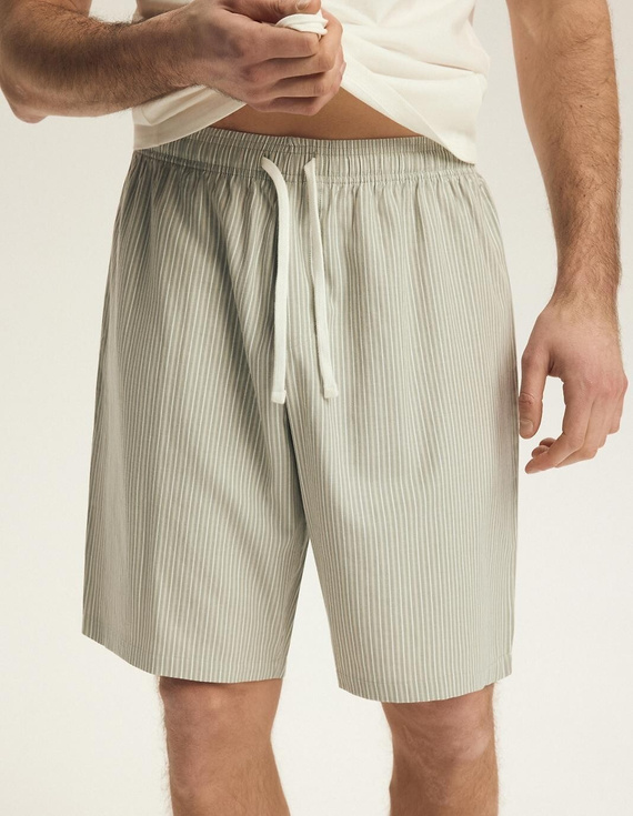 Henderson 43454 Nigri Herrenpyjama creme – 100% Baumwolle, Sommer