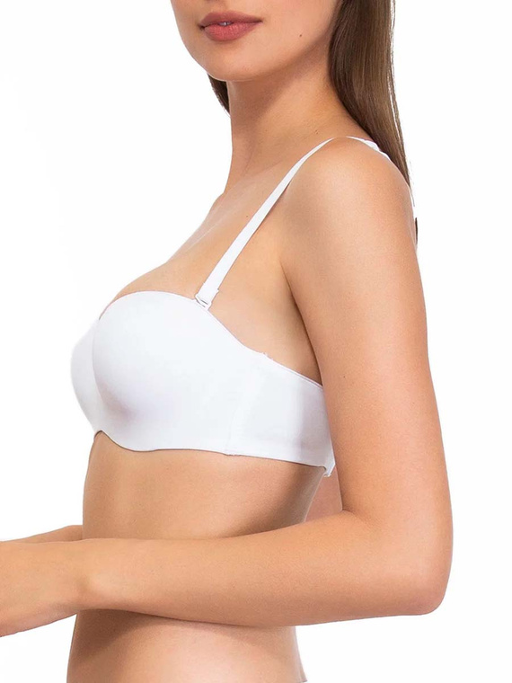 1580 Fantastischer Push-up-BH - Bandeau, Mikrofaser Sielei, weiß