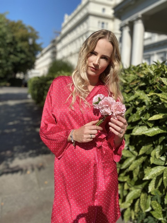 370 Laurine Forex Damen Morgenmantel - Himbeere