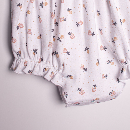 Nicol 220153 Baby Strampler Mädchen Baumwolle Blumen mit Rüschen