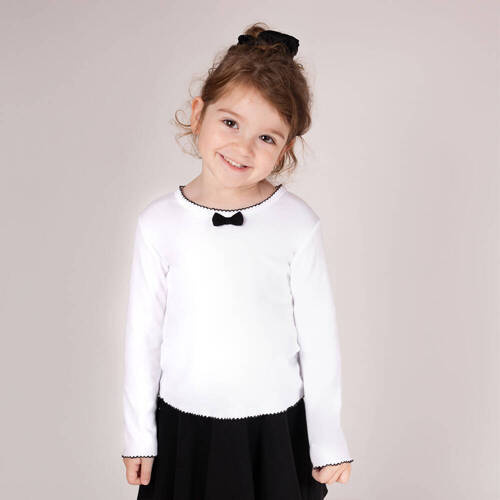 163568 Langarmbluse „Magic of Christmas“ Nicol – schwarze Schleife