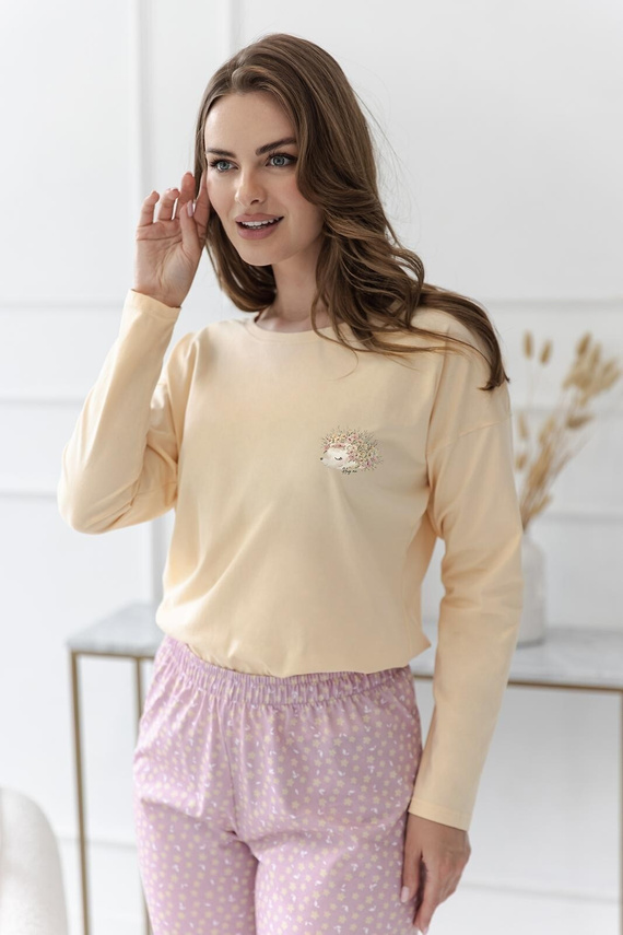 Damen-Pyjama Taro Marigold 3617 Butterweich 100% Baumwolle Langarm