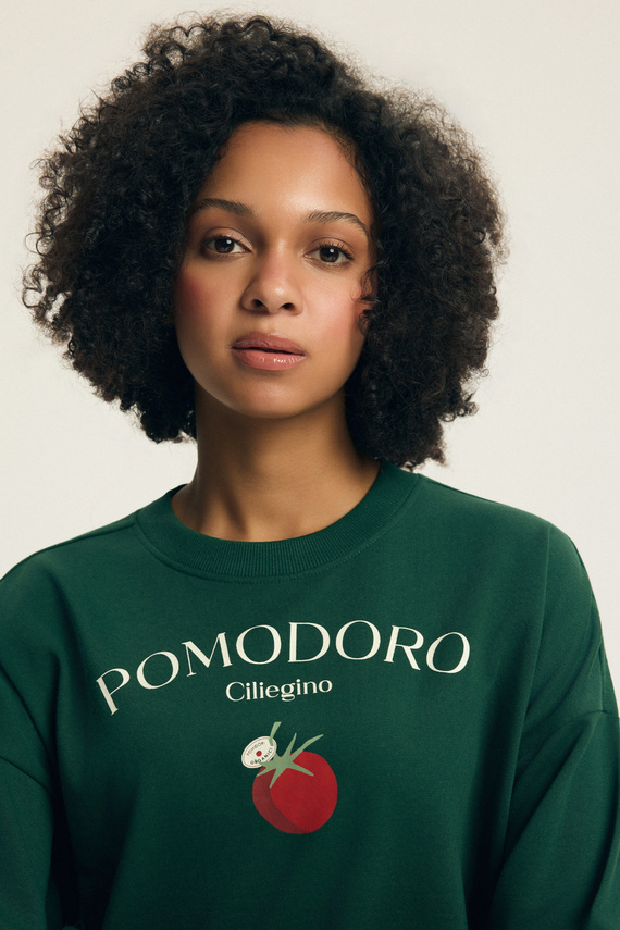 Damen Sweatshirt Dessie Henderson aus Baumwolle, leicht gefüttert, mit Print