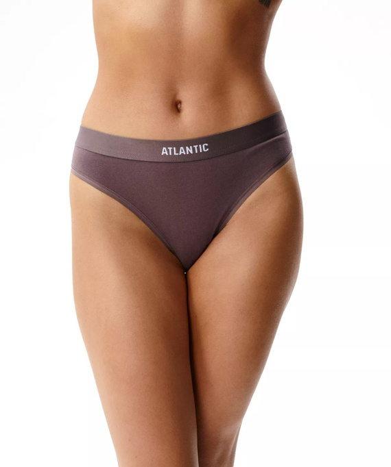Atlantic 3CLP-012/Z26 Sport Damen Baumwoll-Slips 3er-Pack mit breitem Bund rosa-hellbraun