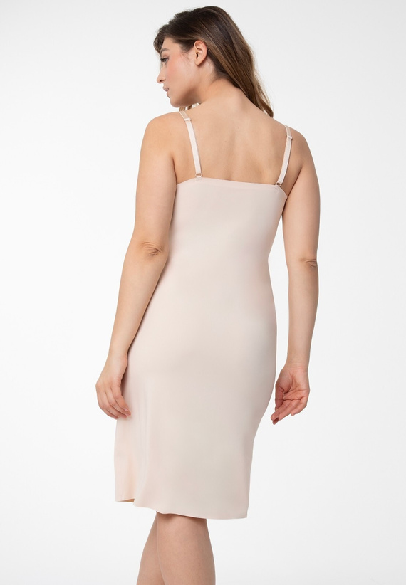 Soft & Smooth Julimex Langer Petticoat, beige – nahtlos, bequem, unsichtbar unter der Kleidung