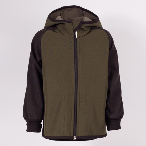 229021 Nicol Kinder Softshell-Jacke mit Fleece, Kapuze, Reflektoren - Khaki