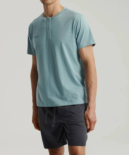 NMP-386 Herren-Kurzarmpyjama, Atlantic-Graphitblau