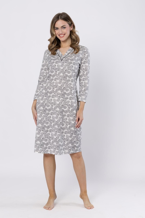 Bea 1610 Leveza Nachthemd schwarz – elegant, 7/8, Spitze