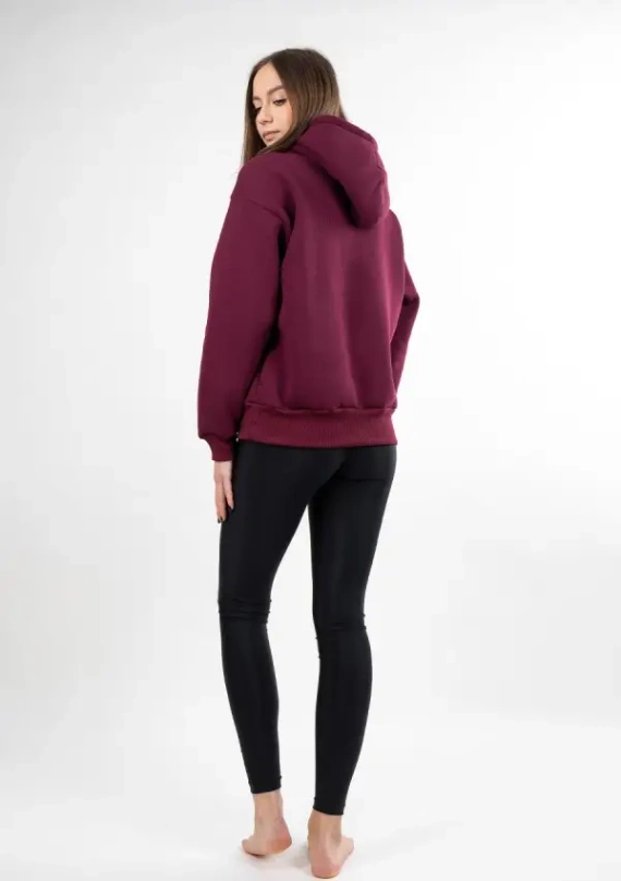 DK-K-B10 DKaren Burgund – ein Set aus Leggings und Sweatshirt für Damen, bequem und stilvoll
