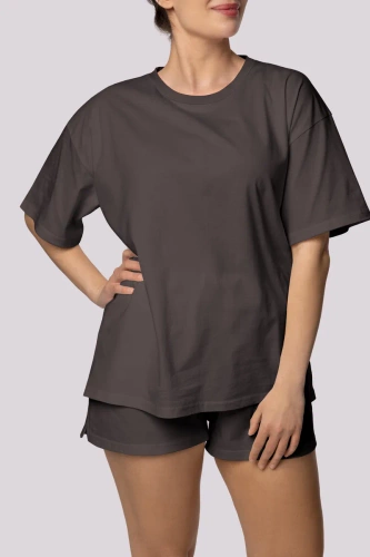 Bliss Kurzarm-Mona-Damenpyjama, Graphit