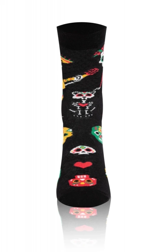 S134D Muerto Lange Socken Italienische Mode - schwarz