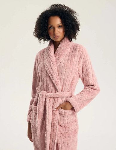 Henderson Greta 45408 Damenbademantel Dusty Rose, weich mit Glanz