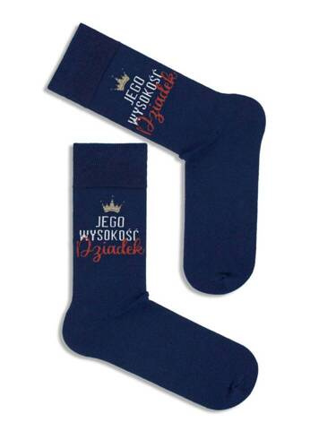0125-103 Herrensocken „Seine Hoheit Opa Milena“ – Marineblau