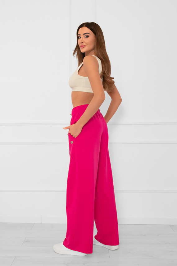 Lange Damenhose Caro fuchsia - elegante, stilvolle Hose in einer modischen Farbe