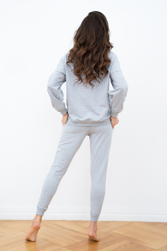 Parma Damen Langarmset, Hose Italienische Mode - grau