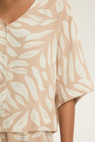 Henderson Dextra 43688 Damenpyjama – Viskose, 3/4-Arm, Knopfleiste, Print