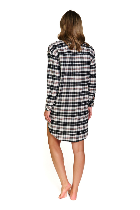 7336 Doctor Nap Nachthemd – Baumwolle, Flanell, lang, kariert, Reißverschluss
