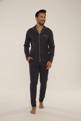 729 Norberto Herren Schlafanzug De Lafense - graphit