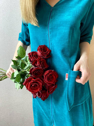 431 Velour Forex Damen Morgenmantel - grün