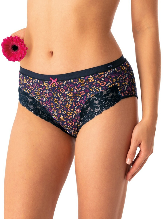 Damen-Slip Key LPC 760 rosa marineblau – Baumwolle, bequem, 2er-Set