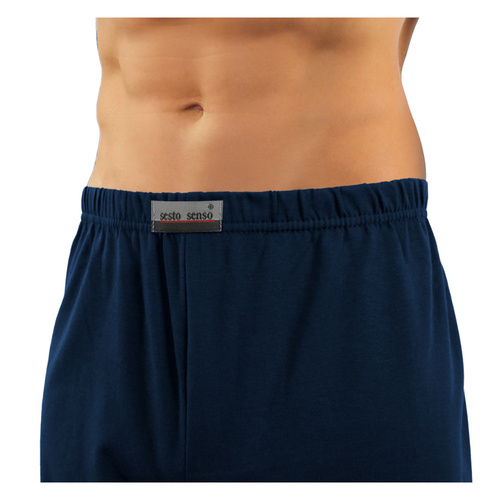 Kurzärmliger Herrenpyjama mit Reißverschluss von Sesto Senso – marineblaue Anker