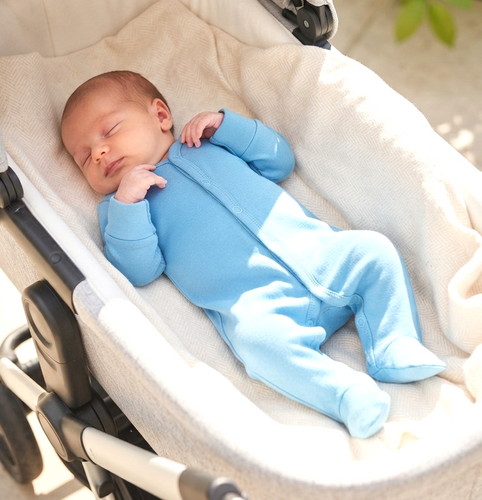 NINI ABN-3964 Babystrampler blau 100% Bio-Baumwolle Jungen