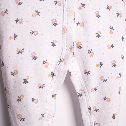 220031 Baby Strampler Nicol 100% Baumwolle Blumen mit Füßchen