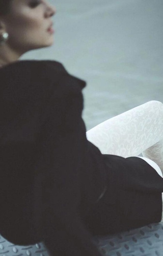 1235 Perse Gabriella Ecru-Strumpfhose – ornamental, 60 den, 3D-Technologie